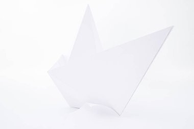 paper boat with paper wave all white