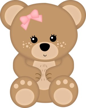 Tatlı kız oyuncak ayı.