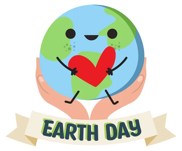 Earth Day Vector Illustration Smile Earth — Vector de stock