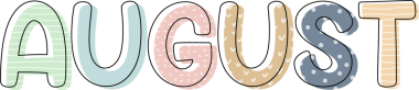 Neşeli Ağustos harf tasarımı
