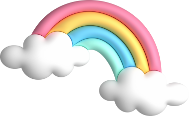 Yumuşak 3 boyutlu pastel gökkuşağı çizimi