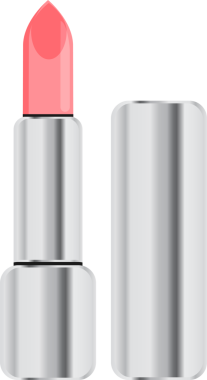 Gümüş kapta ruj, zarif ambalajda kozmetik elementler.