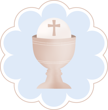 İlk Kutsal Komünyon Kadehi, bir erkek cemaati için tasarım.