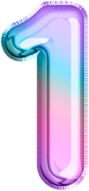 Çok renkli tonlarda 1 numaralı metalik balon