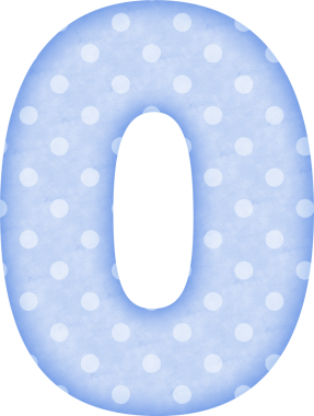 0 numaralı Polka Nokta alfabesi mavi tonda.