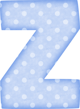 Büyük harf Z Polka Dot alfabesi mavi tonda