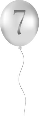 7 numaralı gümüş inci balon.