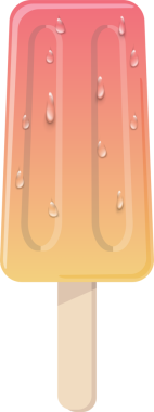 Pink to Yellow Gradient Popsicle with Droplets