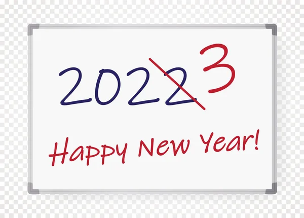 2023 Numbers Marker Whiteboard Happy New Year Event Poster Greeting — Stock Vector