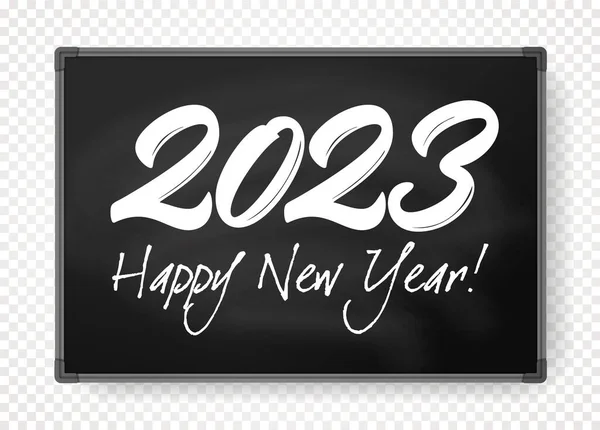 2023 Numbers Chalk Written Chalkboard Happy New Year Event Poster — Stock Vector
