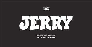 Manşetler, komik metin gömlekleri, çocuksu kaput logosu, alıntılar ve doğum günü başlıkları için komik yazı tipi. Neşeli alfabe. Vektör modern tipografi.