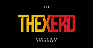 High alphabet, slab serif letters, sportswear font for logo, headline movie, publishing title, editorial, jersey text, packaging typography, cover typographic design. Vector typeset.