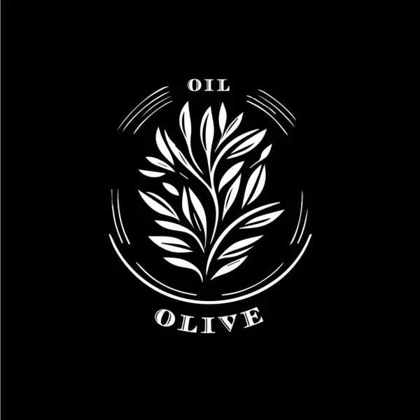 Olivenzweig Boho Logo Weißes Symbol Der Handgezeichneten Skizze Trockene Zweigblätter — Stockvektor