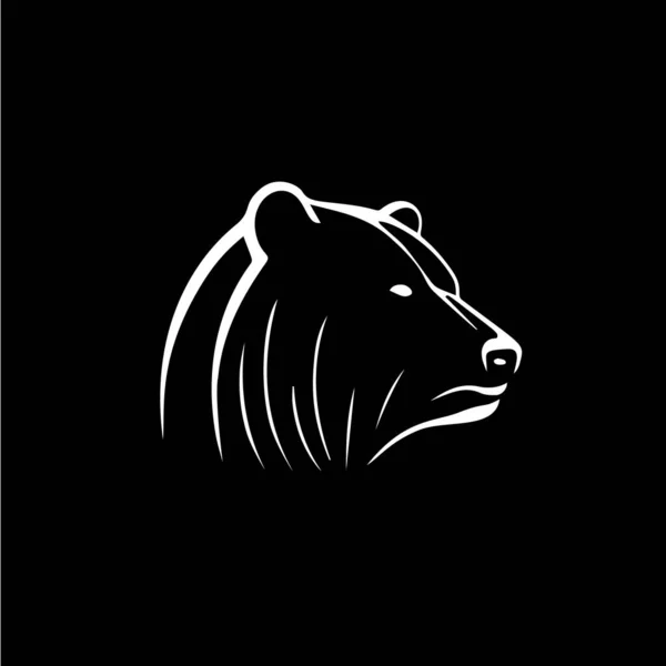 Bear Head Silhouette Tattoo Logo Template Hand Drawing Wild Animal — Stock Vector