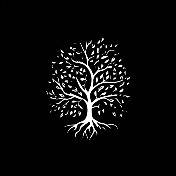 Дерево Піктограмою Силуету Листя Символом Знання Абстрактним Знаком Освіти Концепцією — стоковий вектор
