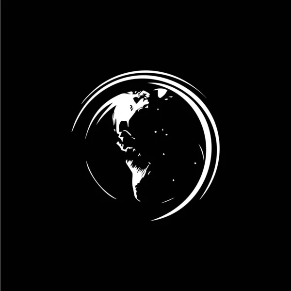 Modelo Logotipo Terra Globo Emblema Mundo Redondo Salvar Ícone Planeta — Vetor de Stock