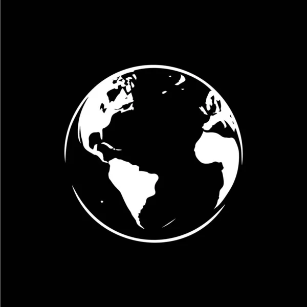 地球のロゴテンプレート地球の丸いエンブレムは 惑星のアイコンを保存します 黒を基調とした世界的な惑星球の手描きの紋章 モノクロームのスケッチアート ベクターイラスト — ストックベクタ