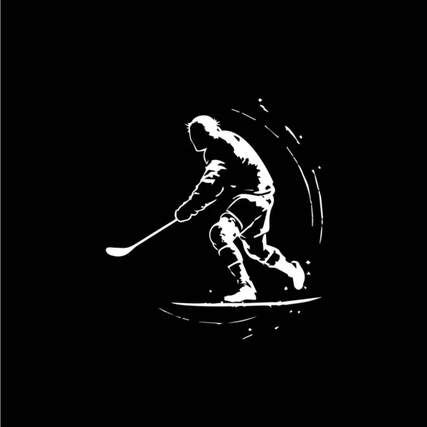 Basketball Player Skates White Sport Silhouette Logo Template Hand Drawing — Stock Vector