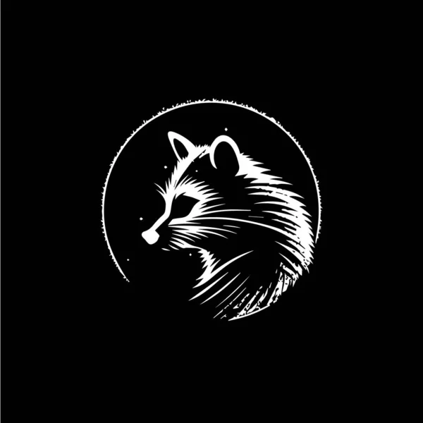 Raccoon Head Dotwork Tattoo Dots Shading Wild Animal Logo Template — Stock Vector