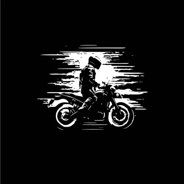 Icono Del Motociclista Emblema Del Motociclista Señal Piloto Velocidad Plantilla — Archivo Imágenes Vectoriales