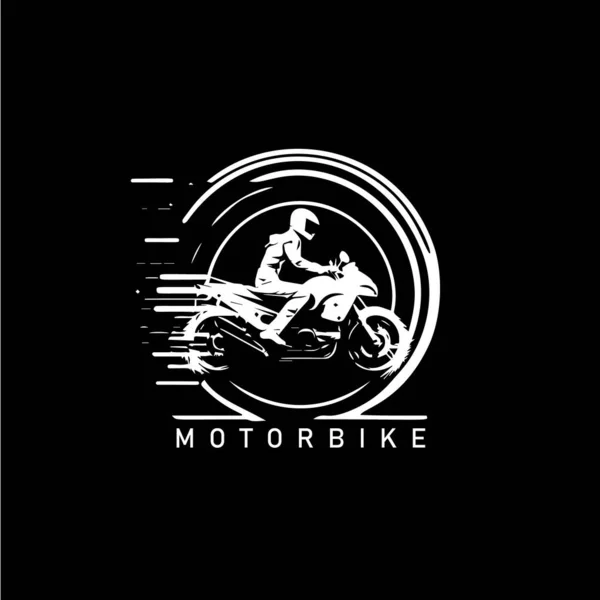 Motorbiker Icon Motorcycle Biker Emblem Speed Rider Sign Motorcycling Logo — Stock Vector