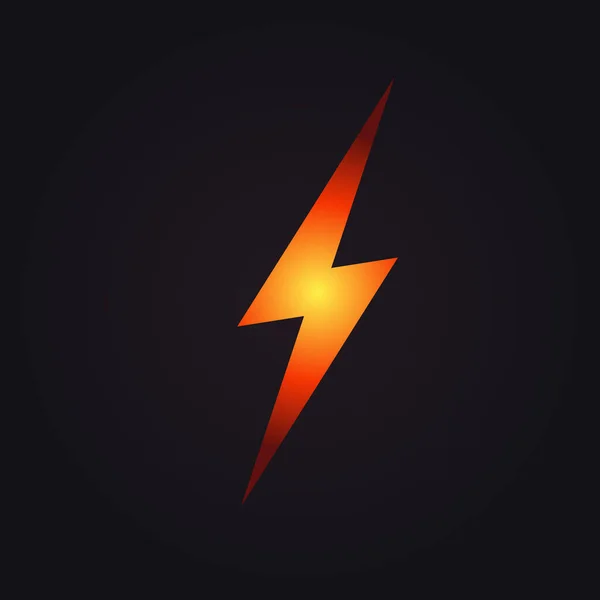 Иконка Вспышки Электрической Энергии Символ Молнии Удар Молнии Плоская Графика — стоковый вектор