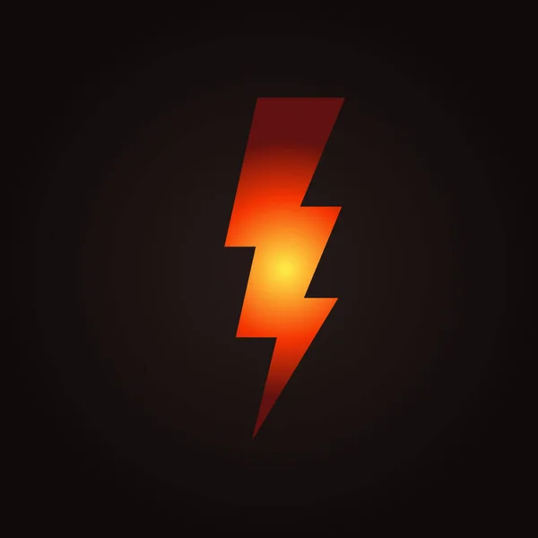 Icona Flash Energia Elettrica Simbolo Del Fulmine Fulmine Grafico Piatto — Vettoriale Stock