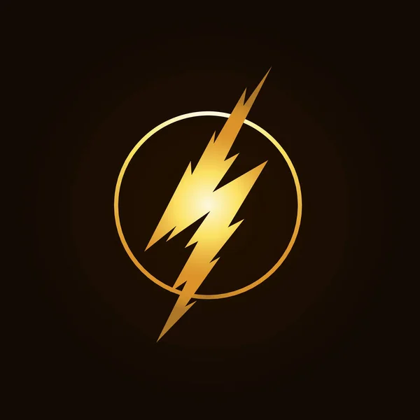 Ícone Flash Energia Elétrica Símbolo Raio Relâmpago Gráfico Plano Trovoada — Vetor de Stock