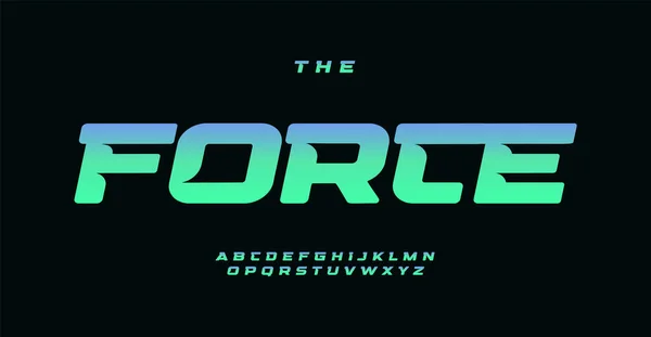 Hızlı Yarış Alfabesi Kalın Italik Harfler Modern Spor Logosu Için — Stok Vektör