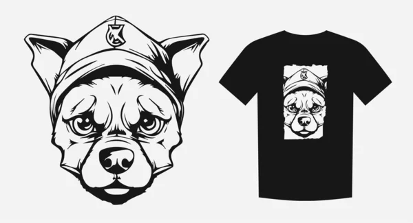 Intensa Illustrazione Bulldog Feroce Forte Determinato Perfetto Merce Stampe Illustrazione — Vettoriale Stock
