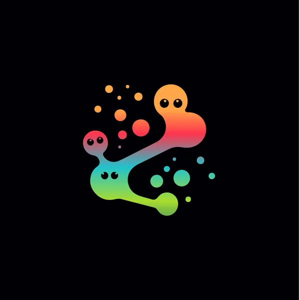 Icône Isolée Virus Ludique Bactéries Colorées Enfantines Signe Modèle Logo — Image vectorielle