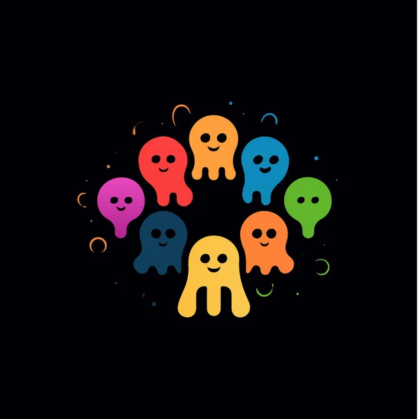 Zabawny Wirus Odizolowany Ikona Kolorowy Dziecięcy Znak Bakterii Streszczenie Logo — Wektor stockowy