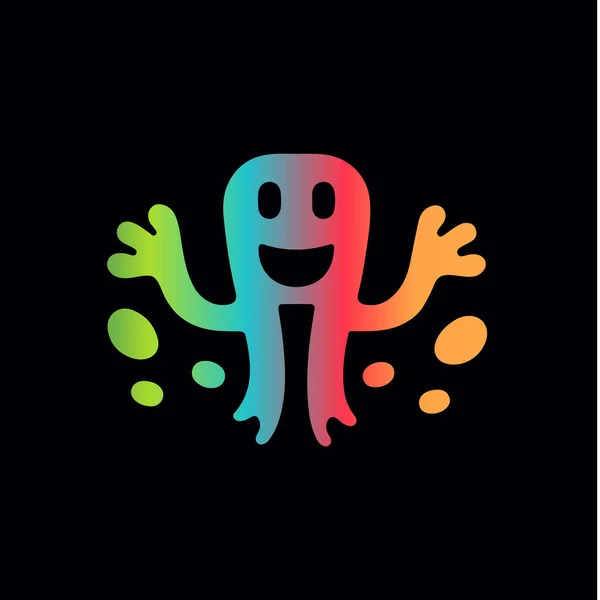 Ícone Isolado Vírus Brincalhão Sinal Bactérias Coloridas Infantis Logotipo Abstrato — Vetor de Stock