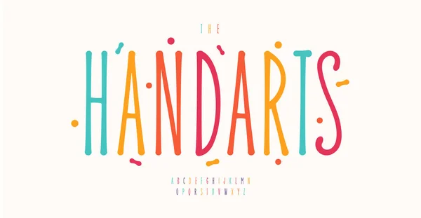 Nce Yazısı Alfabe Parlak Renkli Harfler Hafif Çocuk Tipografisi Çocukluk — Stok Vektör