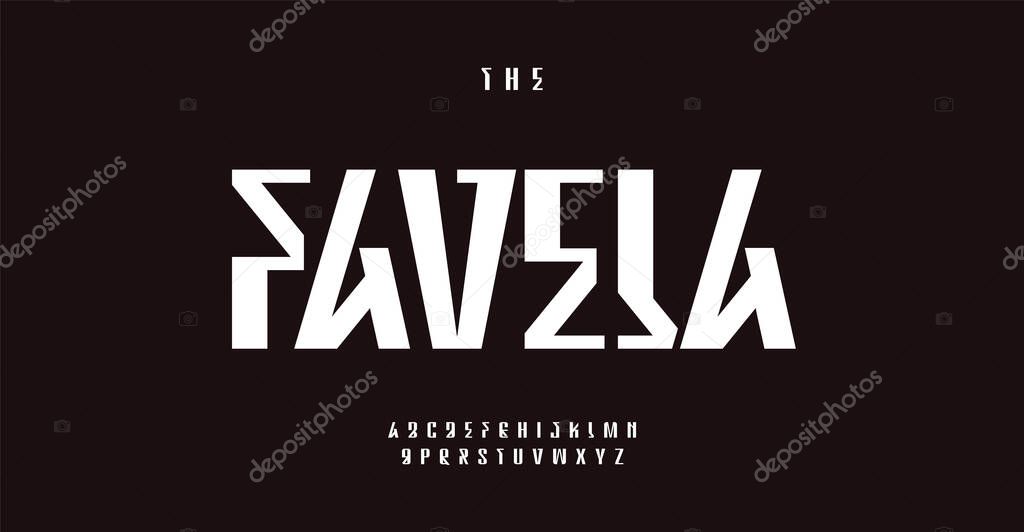 Futuristic hip hop inspired alphabet. Playful abstract geometric letters for trendy logos, headlines, evoke emotions posters and flyers. Creative typography for contemporary design. Vector typeset.
