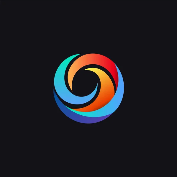 Logo Tourbillon Arc Ciel Vif Avec Concept Lentille Abstrait Élégant — Image vectorielle