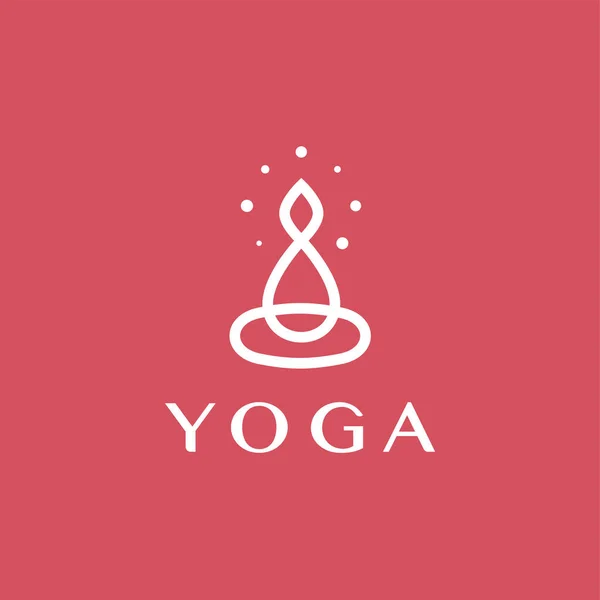 Modello Logo Yoga Silhouette Donna Lineare Icona Posa Loto Elegante Vettoriali Stock Royalty Free