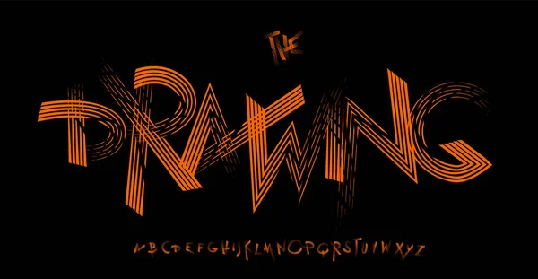 Alfabet Rysunkowy Graffiti Projektowania Typograficznego Stylu Street Art Nagłówek Logo Ilustracja Stockowa