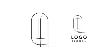 Q harfi kalem çizimi, mimari tasarım logo tasarımı, inşaat planı, teknik çizim. Şirket markaları, endüstriyel projeler, mühendislik firmaları için ideal. Vektör illüstrasyonu.