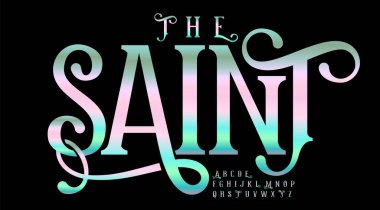 Rafine kaligrafik alfabe, zarif kabartmalı sofistike harfler, zengin markalaşma için zarif süslemeli yazı tipi, çağdaş logo, Viktorya monogramı, lüks tipografi. Vektör tipi.