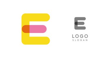 Soft rounded trendy logo, geometric colorful letter E with a modern tech feel, playful monogram design for corporate identity, creative branding, logotype template. Vector logotype. clipart