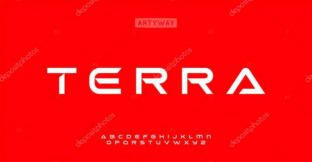 Bold futuristic alphabet, sleek geometric letters, space-inspired font for cybersports headline, EDM branding, dynamic gaming logo. Vector typeset