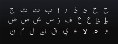 Arapça yazı, Naskh abjad metalik harfler lüks markalaşma, rafine ambalaj, şık Arap manşeti, sofistike logo. Prestijli İslami tipografi. Vektör tipi