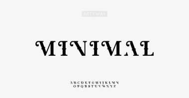 Klasik dekoratif serif alfabesi, şık zarif harfler, lüks markalaşma için süslü yazı tipi, klasik minimalist tipografi, rafine sanatsal yazı tipi, sofistike modern kaligrafi. Vektör tipi 