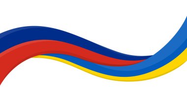 Slovenya Ulusal Bayrağı ile Ukrayna bayrağının dalgalı kurdele bayrağı. Birlik ve işbirliği sembolü. Yardım etkinlikleri için logo, STK, spor takımı, barış zirvesi. Vektör illüstrasyonu