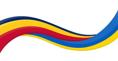 Ukrayna Ulusal Bayrağı 'nın dalgalı kurdele bayrağı ve Kolombiya Ulusal Bayrağı. Birlik ve işbirliği sembolü. Yardım etkinlikleri için logo, STK, spor takımı, barış zirvesi. Vektör illüstrasyonu