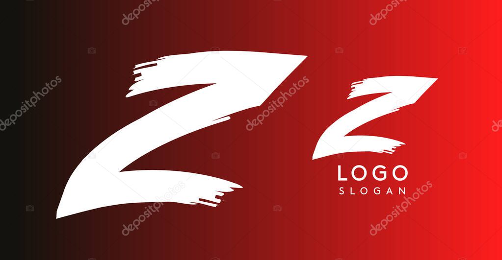 Handwritten brush pen letter Z, urban street art, vibrant and rebellious edgy logo for cool music cover and fashion brands. Vector illustration.
