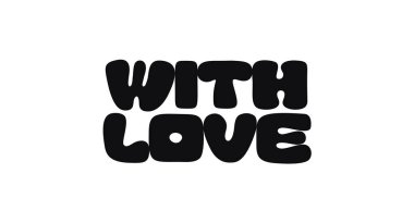 Yürekli, yuvarlak, komik yazı tipi tarzında 