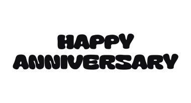 Oyuncak Kalın Yazı Tipiyle Mutlu Yıldönümleri Sözleriyle Alıntı yap. Kartlar, hediyeler, baskılar için neşeli bir kutlama mesajı. Vektör İllüstrasyonu. 