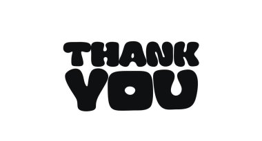 Minnettarlık cümlesi ile teşekkür ederim. Takdir, nezaket ve takdir için samimi bir mesaj. Kartlar, hediyeler, notlar için mükemmel. Vektör İllüstrasyonu